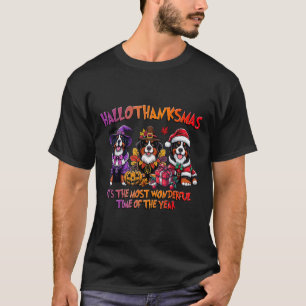 Camiseta Natal do Dia das Bruxas da Montanha Bernese