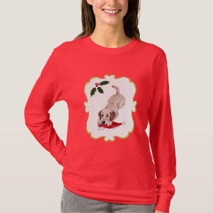 Camiseta Natal do filhote de cachorro de YellowLabrador &