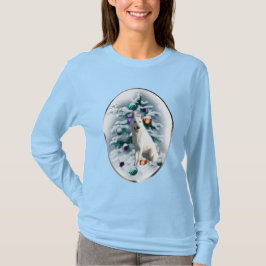 Camiseta Natal do German shepherd Branco