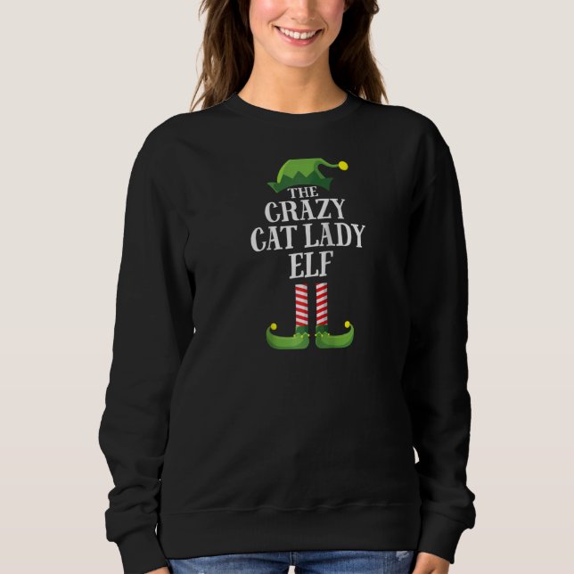 Camiseta Natal do Grupo Familiar Lady Elf Matching Lady Cat (Frente)
