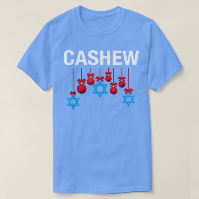 Camiseta Natal do Judeu Católico Cashew Engraçado Hanukkah (Frente do Design)