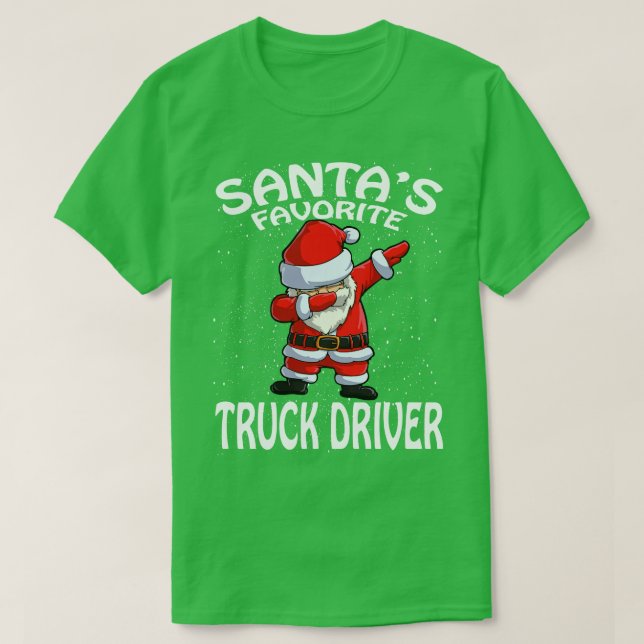 Camiseta Natal do motorista de caminhão favorito Santas (Frente do Design)