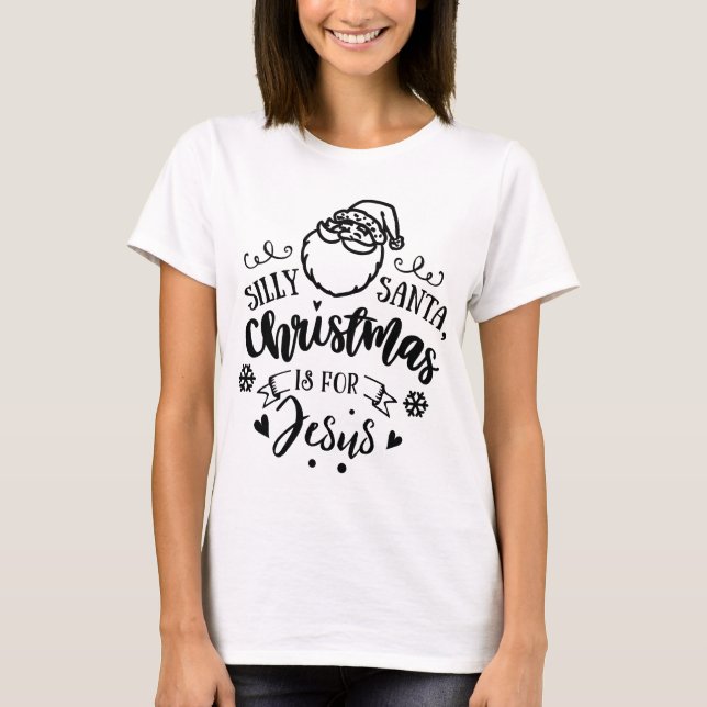 Camiseta NATAL DO PAI NOEL BOBO SCRIPT DE FÉRIAS Moderno (Frente)