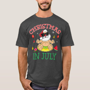 Camiseta Natal do Papai Noel em julho Meninos Tropicais do