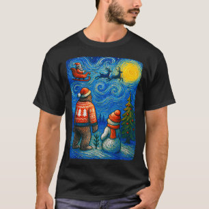 Camiseta Natal do Pé Grande do Bruh Noite Estrelada do Home