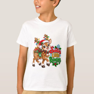 Camiseta Natal do Pequeno Renas do Papai Noel