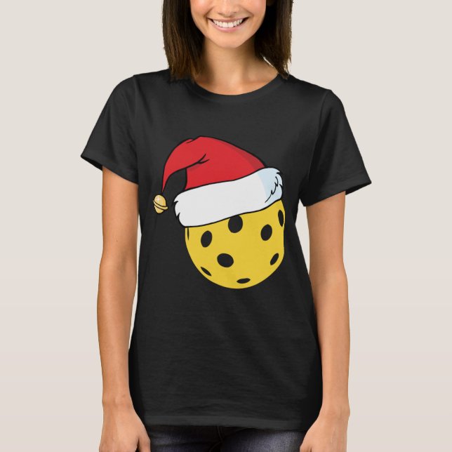 Camiseta Natal do Pickleball do Papai Noel (Frente)
