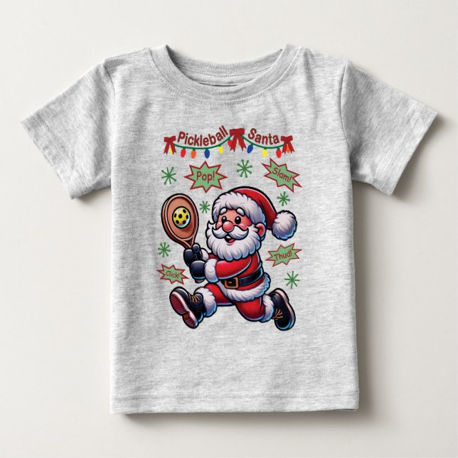 Camiseta Natal do Pickleball Papai Noel (Frente)