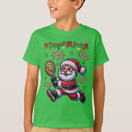 Camiseta Natal do Pickleball Papai Noel