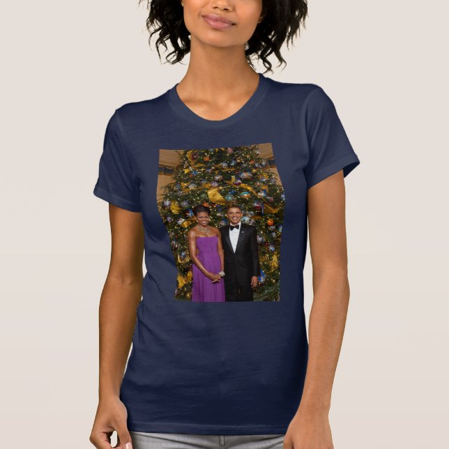 Camiseta Natal do Presidente Barack Obama e Michelle (Frente)