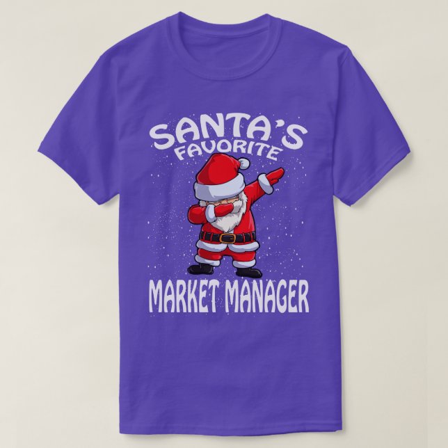 Camiseta Natal do Santas Favorite Market Manager (Frente do Design)