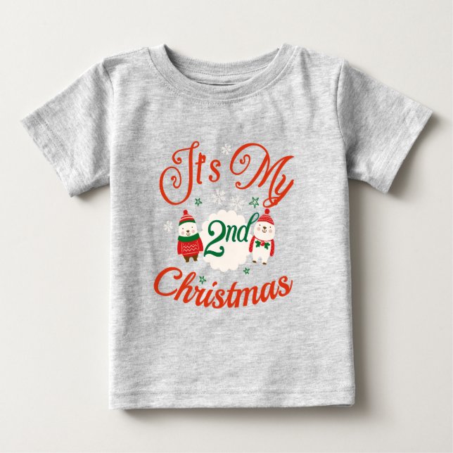 Camiseta Natal do segundo do bebê (Frente)