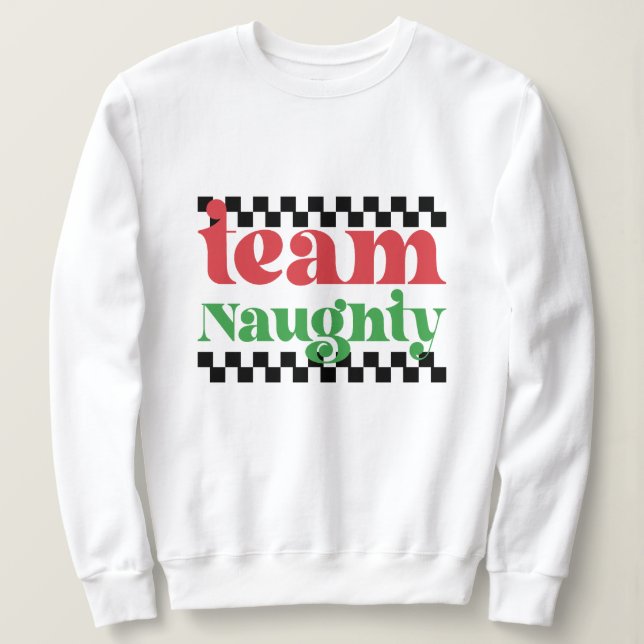 Camiseta Natal do Team Naughty (Frente do Design)