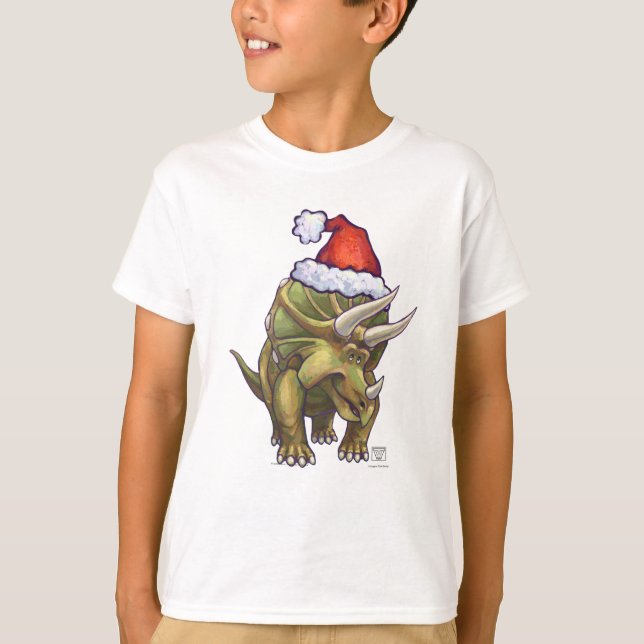 Camiseta Natal do Triceratops (Frente)