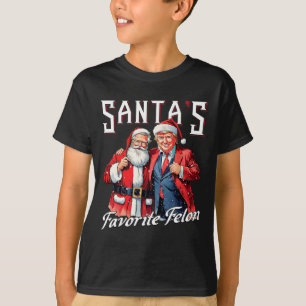 Camiseta Natal do Trump Claus Felon Favorito do Papai Noel