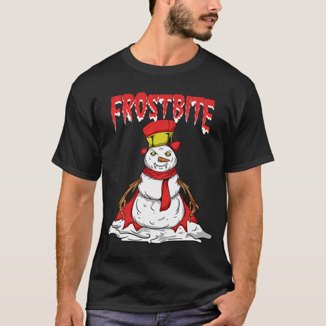 Camiseta Natal do Vampiro de Neve Frostbite (Frente)