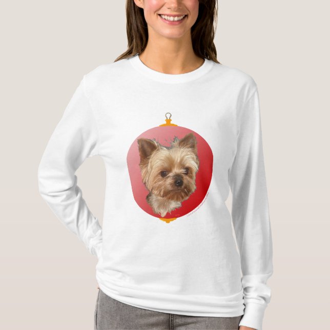 Camiseta Natal do Yorkshire Terrier (Frente)