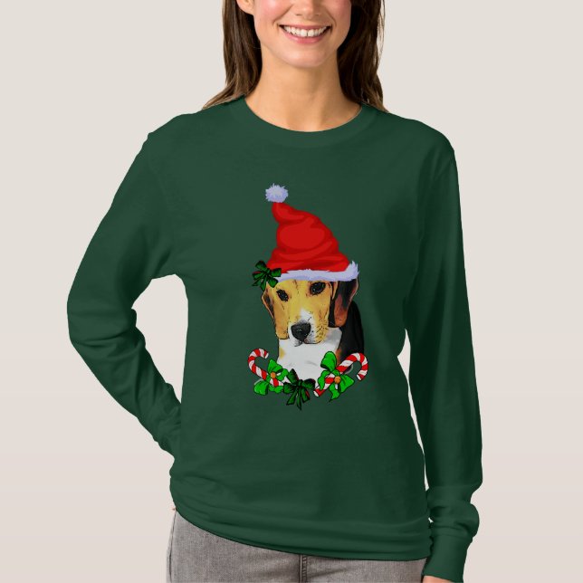 Camiseta Natal dos Amantes de Beagle (Frente)