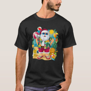 Camiseta Natal dos papais noeis em julho na Beach Hawaiian 