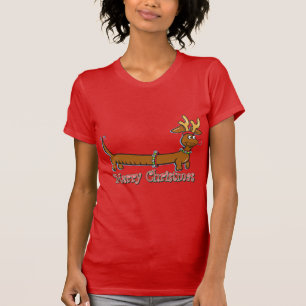 Camiseta Natal Doxie da rena