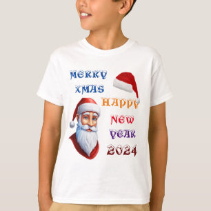 Camiseta Natal e Ano Novo 2024 Tee