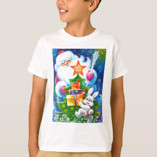 Camiseta Natal e coelho do pai