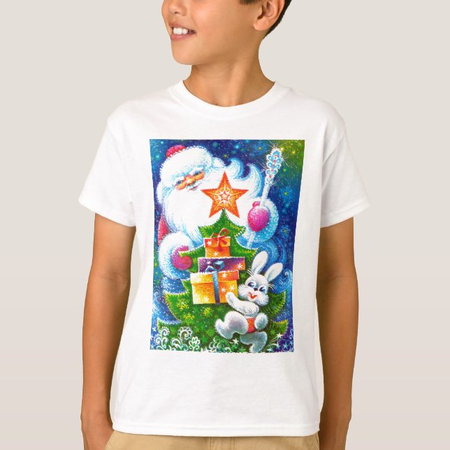 Camiseta Natal e coelho do pai (Frente)