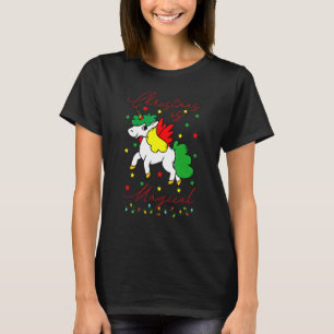 Camiseta Natal é Feriado mágico do Unicórnio Xmas Pajama