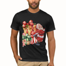 Natal em Aquarela Vintage com Papai Noel Patinando