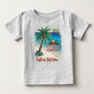 Camiseta Natal em Cancun Férias Tropicais de Fim de Ano