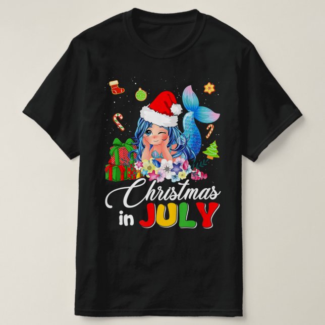 Camiseta Natal Em Julho, Anime Bonita Sum Santa Hat Sum (Frente do Design)