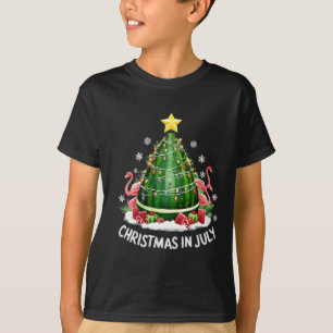 Camiseta Natal Em Julho Árvore De Melancia Funny Flamingo X