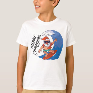 Camiseta Natal em julho Cartão Clássico Redondo Napki