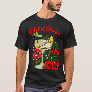 Camiseta Natal Em Julho Cauda Bebida Verão Havaiano Piscina