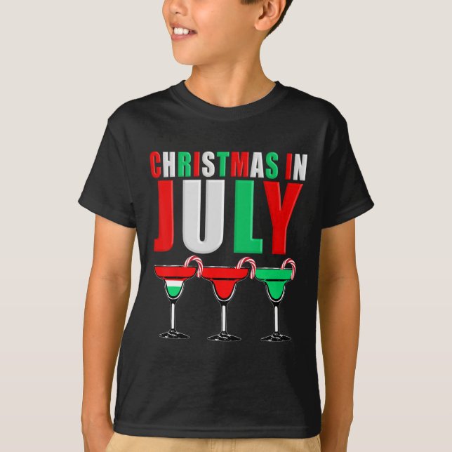 Camiseta Natal Em Julho Cauda Drinks Mistos Bebendo  (Frente)