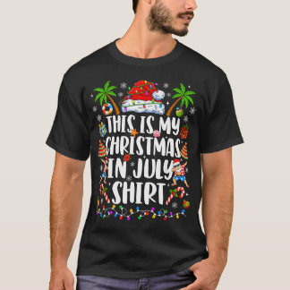 Camiseta Natal Em Julho Chapéu De Papai Noel Férias De Verã