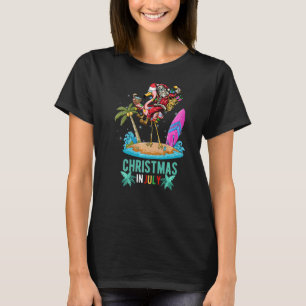 Camiseta Natal Em Julho Cocktails Flamingo Papais noeis