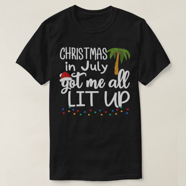 Camiseta NATAL EM JULHO DE Verão Desorte masculino Mulheres (Frente do Design)