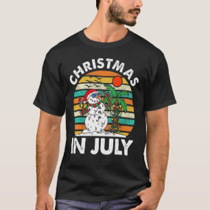 Camiseta Natal Em Julho Derretendo Snowman Beach Summer Ret