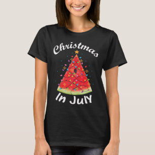 Camiseta Natal Em Julho Design De Verão Melão Natal Árvore 