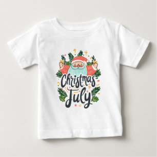 Camiseta Natal em Julho Diversão e Design Festivo de Papai