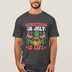 Camiseta Natal Em Julho É Vida Papai Noel Verão Melancia