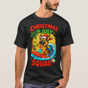 Camiseta Natal Em Julho Engraçado Cachorro Pastor Alemão Su