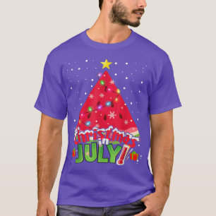 Camiseta Natal Em Julho Feliz Melancia Férias De Verão
