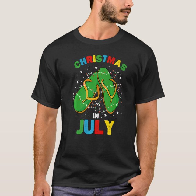 Camiseta Natal Em Julho Férias De Verão Da Família Havaiana (Frente)
