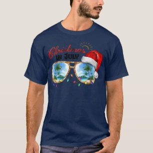 Camiseta Natal em julho Férias de Verão Óculos de sol com