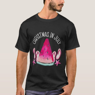 Camiseta Natal Em Julho Férias De Verão Tropicais Engraçado