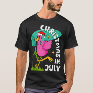 Camiseta Natal Em Julho Flamingo Cute Beach Summer Chris