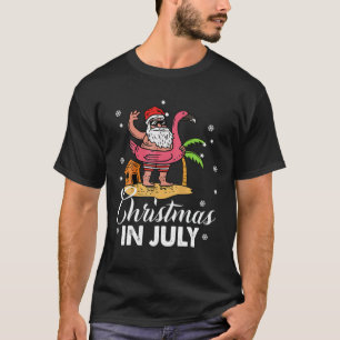 Camiseta Natal Em Julho Flamingo E Sobre O Havaí
