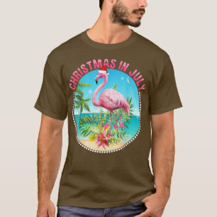 Camiseta Natal Em Julho Flamingo Em Santa Hat Crianças Todd